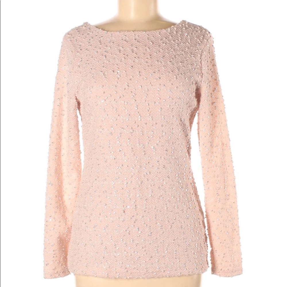 Jennifer Lopez Blush Open Back Sweater Blouse